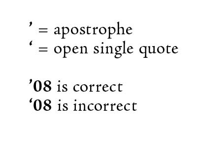 apostrophe vs. open single quote